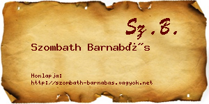 Szombath Barnabás névjegykártya