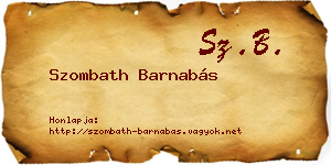 Szombath Barnabás névjegykártya