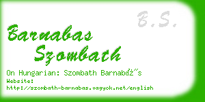 barnabas szombath business card